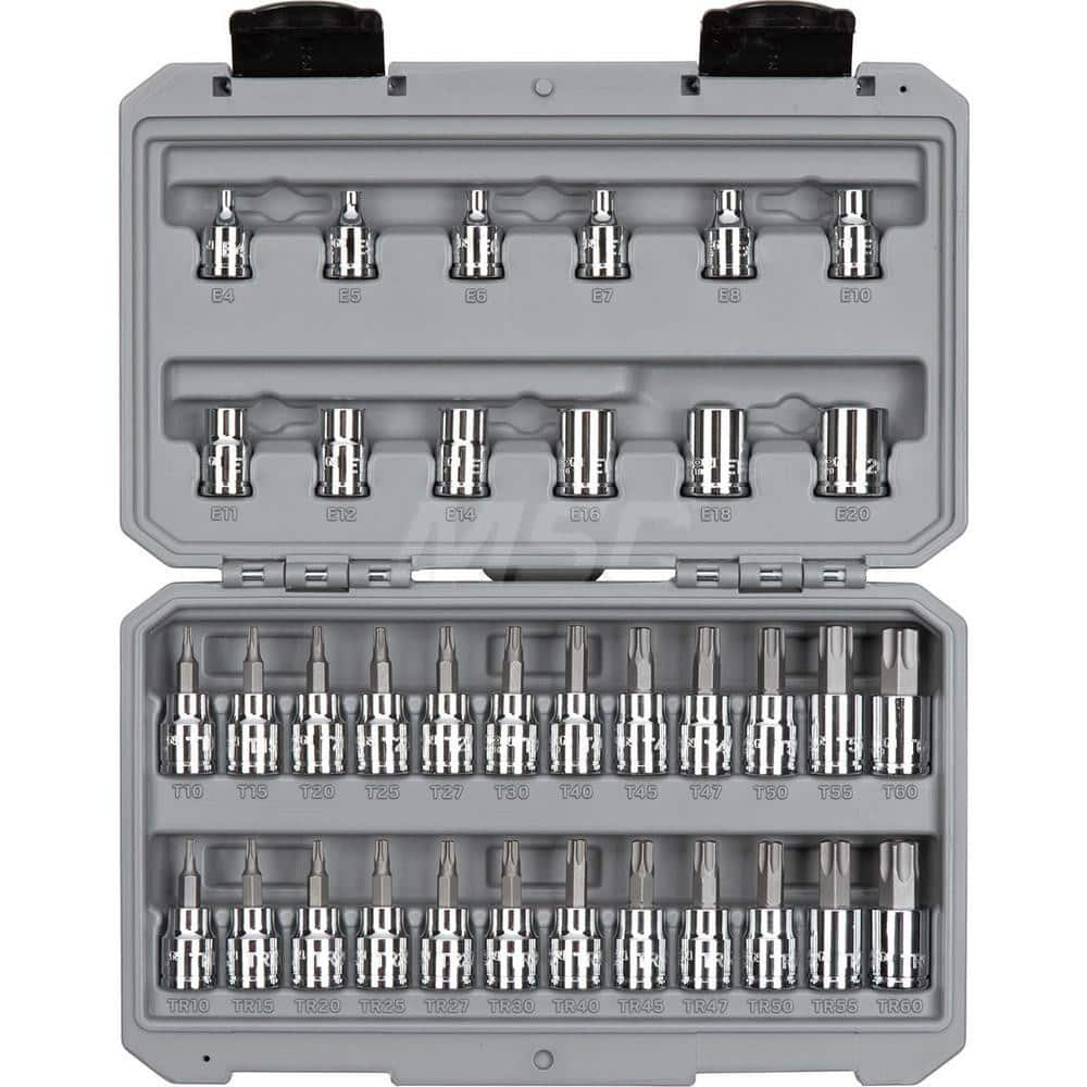 3/8 Inch Drive Torx/TR Torx Bit & External Star Socket Set, 36-Piece (T10-T60, TR10-TR60, E4-E20) MPN:SKT15402