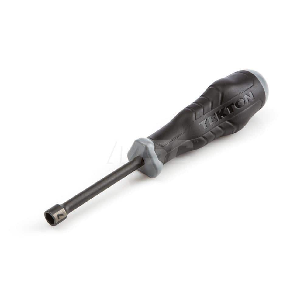 High-Torque Nut Driver: Solid Shaft, Ergonomic Cushion Grip Handle, 7.7