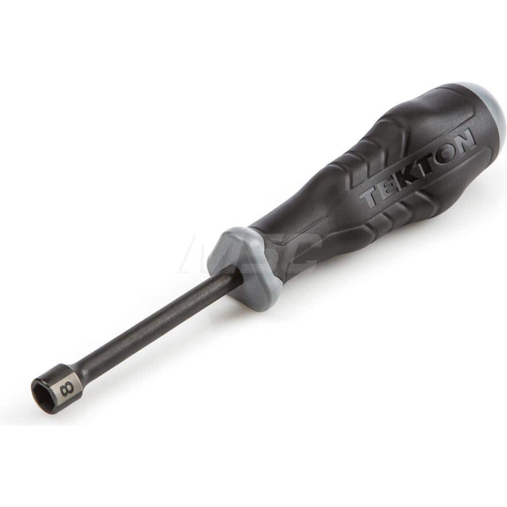 High-Torque Nut Driver: Solid Shaft, Ergonomic Cushion Grip Handle, 7.7