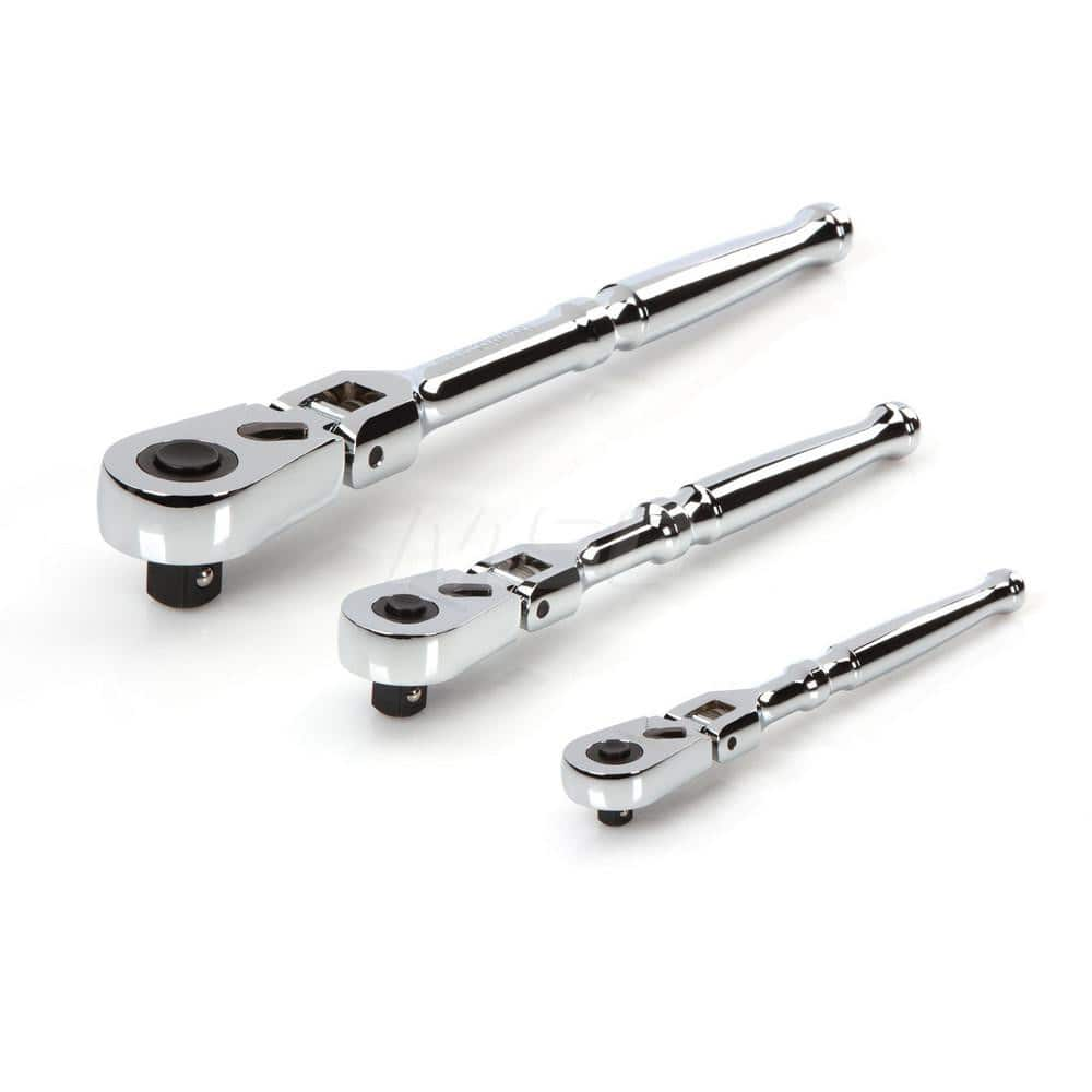 1/4, 3/8, 1/2 Inch Drive Flex Head Quick-Release Ratchet Set (3-Piece) MPN:SRH92103