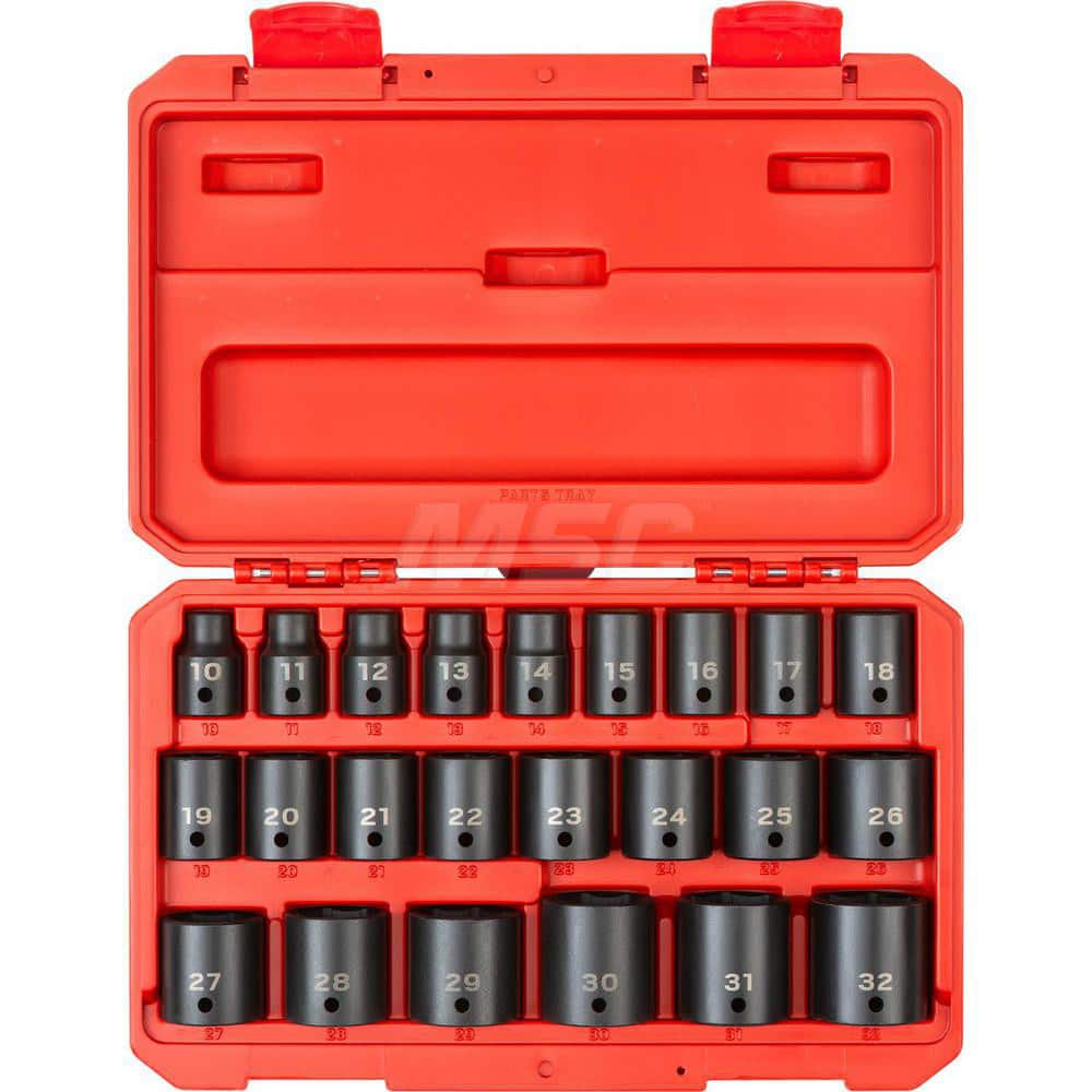 1/2 Inch Drive 6-Point Impact Socket Set, 23-Piece (10-32 mm) MPN:SID92322