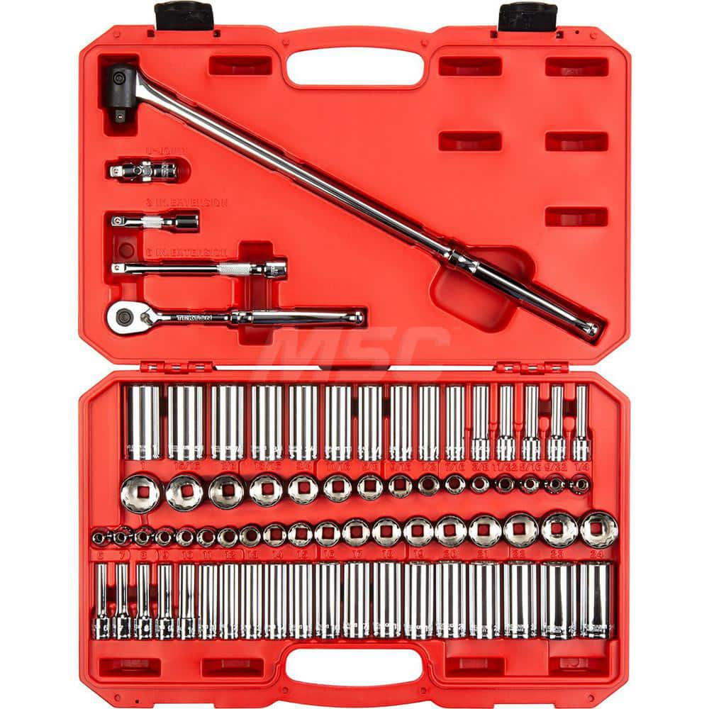 Socket Set Socket Set: 74 Pc, 1/4 to 1