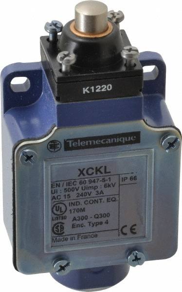 General Purpose Limit Switch: SPDT, NC, End Plunger, Top MPN:XCKL110H7