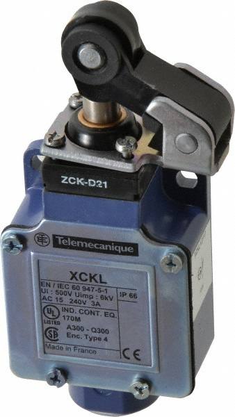 General Purpose Limit Switch: SPDT, NC, Roller Plunger, Top MPN:XCKL121H7