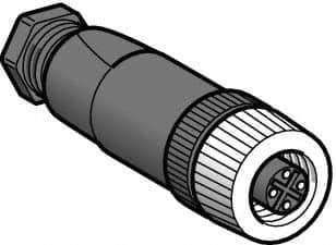 3 Amp, M12 4 Pin Female Straight Field Attachable Connector Sensor and Receptacle MPN:XZCC12FDM40B