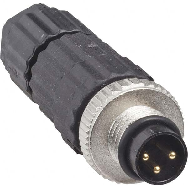 4 Amp, M8 3 Pin Male Straight Field Attachable Connector Sensor and Receptacle MPN:XZCC8MDM30V