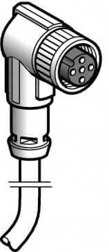 4 Amp, M12 4 Pin Elbowed Female Cordset Sensor and Receptacle MPN:XZCP1241L5