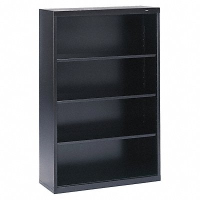 Welded Steel Bookcase 52in 4 Shelf Black MPN:B-53BK