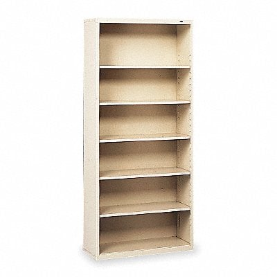 Welded Steel Bookcase 78in 6 Shelf Putty MPN:B-78CP