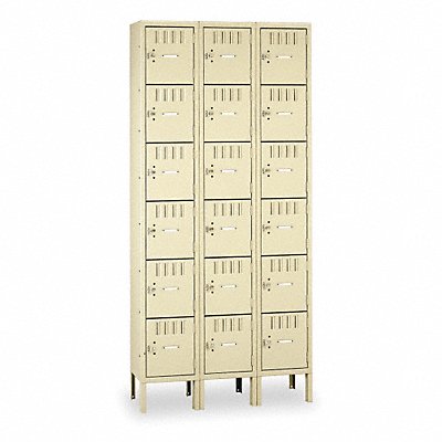 Box Locker Louvered 3 Wide 6 Tier Sand MPN:BS6-121512-3 SAND