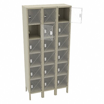 Box Locker Clearview 3 Wide 6 Tier Sand MPN:CBL6-121512-3 SAND