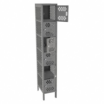 Box Lockr Ventilated 1 Wide 6 Tier Gray MPN:VBL6-1218-1MED GRAY