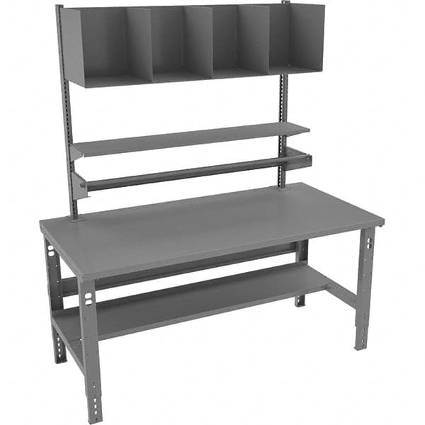 Stationary Workbench with Lower Shelf: Medium Gray MPN:APT-3072S-MGY