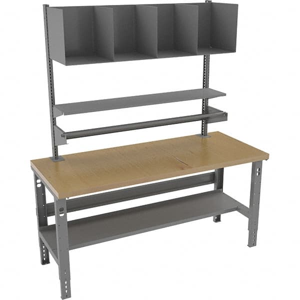 Stationary Workbench with Lower Shelf: Medium Gray MPN:APT-3072W-MGY