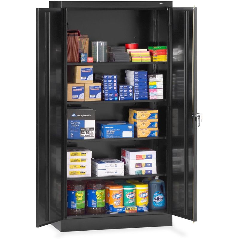 Standard Storage Cabinet, 4 Adjustable Shelves, 18in x 72inD, Black MPN:1470BK