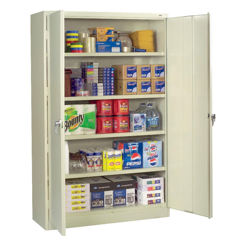 Standard Storage Cabinet, 4 Adjustable Shelves, 18inW x 72inD, Putty MPN:1470PY