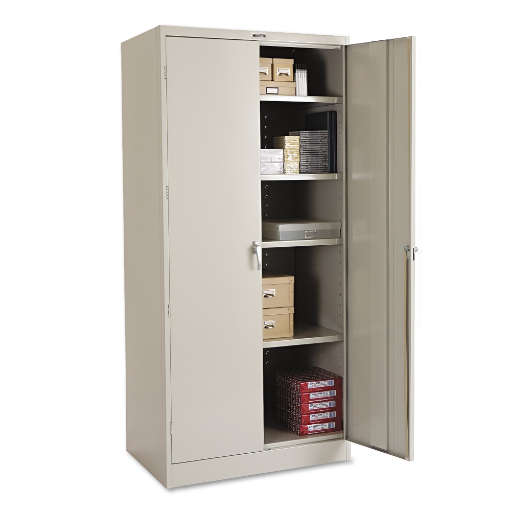 Tennsco Deluxe Steel Storage Cabinet, 4 Adjustable Shelves, 78inH x 36inW x 24inD, Light Gray MPN:2470LGY