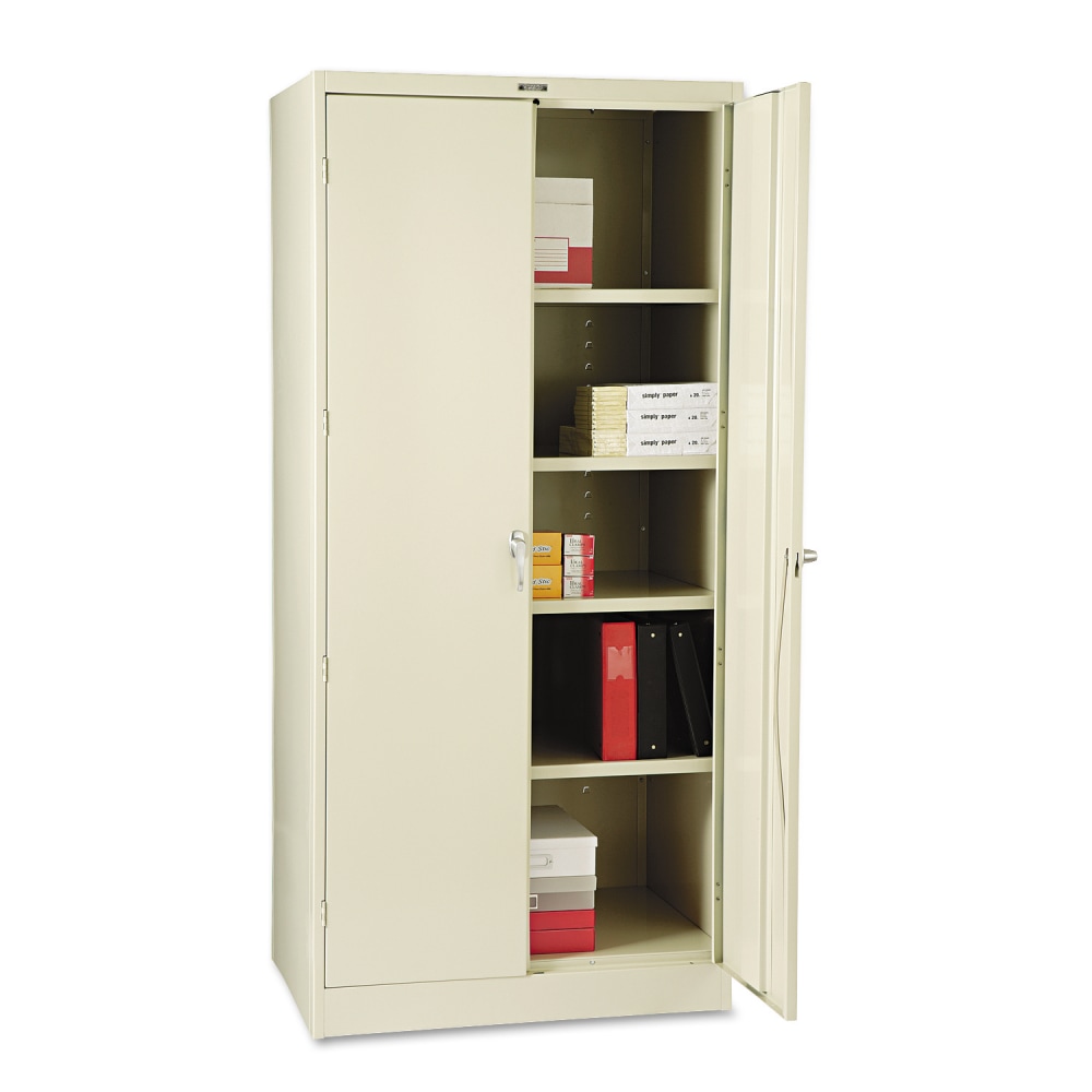 Tennsco Deluxe Steel Storage Cabinet, 4 Adjustable Shelves, 78inH x 36inW x 24inD, Putty MPN:2470PY