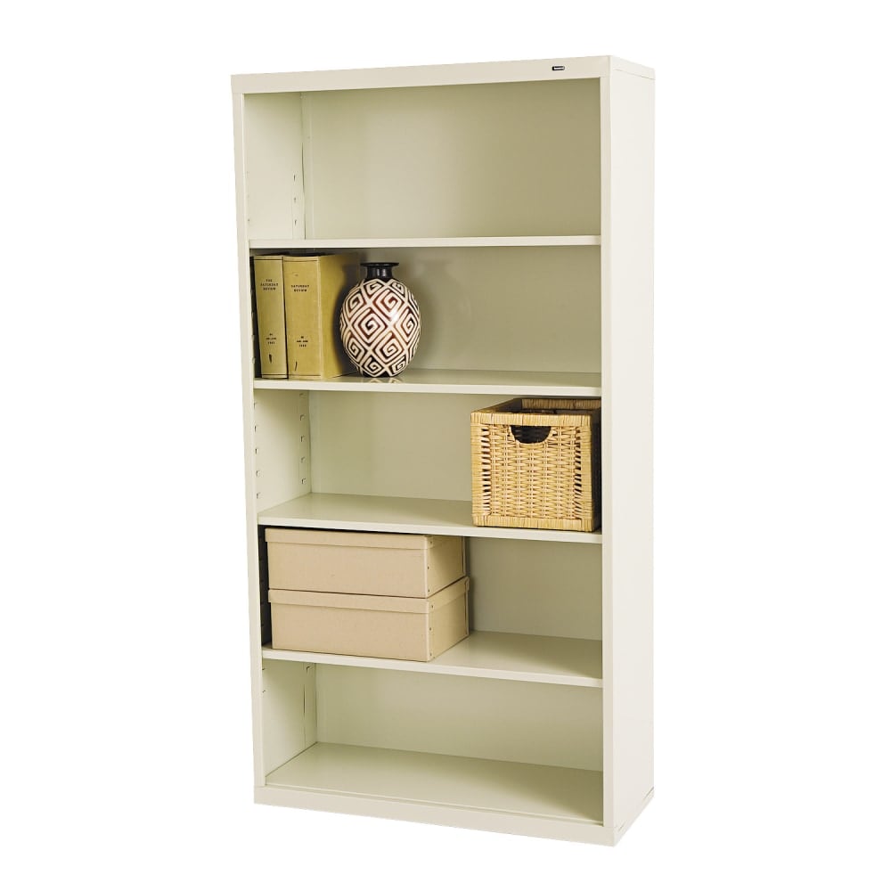 Tennsco Metal 66inH 5-Shelf Bookcase, Putty MPN:B66PY