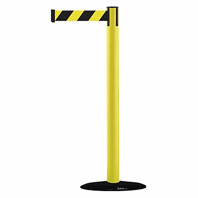 D0029 Barrier Post with Belt PVC Yellow MPN:875-35-STD-NO-D4X-C