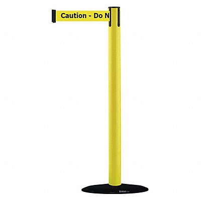 D0031 Barrier Post with Belt PVC Yellow MPN:875-35-STD-NO-YAX-C