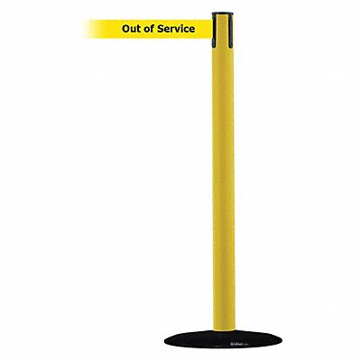Barrier Post with Belt 13 ft L Yellow MPN:889B-33-35-MAX-NO-YEX-C