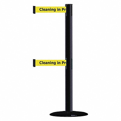 D0017 Barrier Post with Belt Black No Scuff MPN:889T2B-33-33-STD-NO-YCX-C