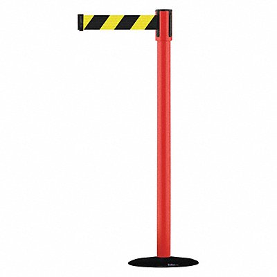 D0007 Barrier Post w/ Belt Red Black No Scuff MPN:890B-33-21-21-STD-NO-D4X-C