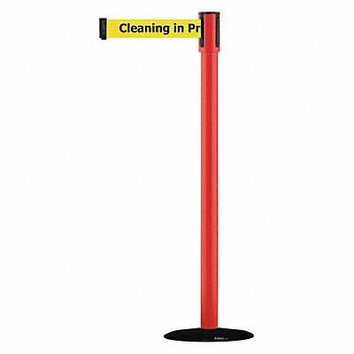 D0008 Barrier Post w/ Belt Red Black No Scuff MPN:890B-33-21-21-STD-NO-YCX-C