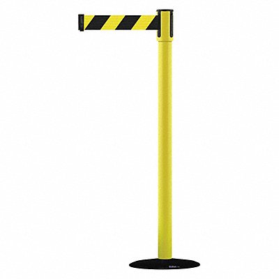 D0007 Barrier Post with Belt Yellow MPN:890B-33-35-35-STD-NO-D4X-C