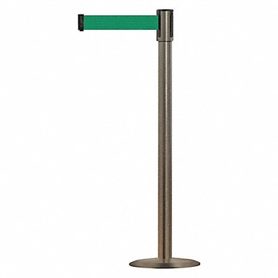 D0014 Barrier Post with Belt 7-1/2 ft L Green MPN:890U-3S-3S-3S-STD-NO-G6X-C