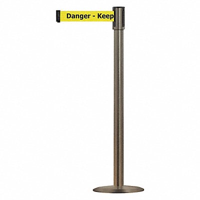 D0015 Barrier Post w/ Belt 38 in H Metal Base MPN:890U-3S-3S-3S-STD-NO-YDX-C