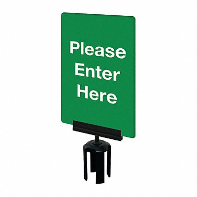 Acrylic Sign Green Please Enter Here MPN:S01-P-28-7X11-V-HDSB-1701-33
