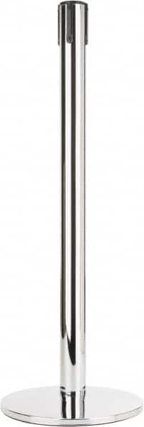 Free Standing Retractable Barrier Post: Steel Post, Steel Base MPN:889U-1P-RCVR