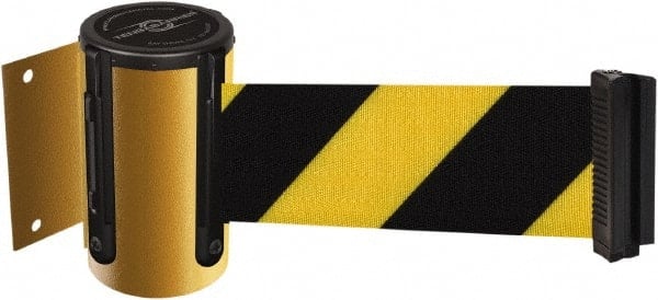 Pedestrian Barrier: Metal, Yellow, Wall Mount, Use with 898 Wall Receiver MPN:896-35-MAX-D4