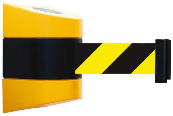 Pedestrian Barrier Tensabarrier: Plastic, Yellow, Wall Mount, Use with 898 Wall Receiver MPN:897HC-35-D4
