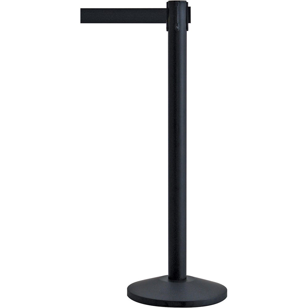 Free Standing Retractable Barrier Post: Metal Post, Plastic Base MPN:QWAYPOST-33-B9