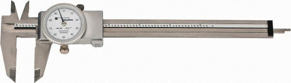 Dial Caliper: 6'' Range, 0.001'' Graduation, 0.1'' per Revolution MPN:00589020