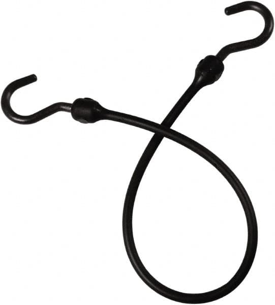 Bungee Cord Tie Down: Overmolded Nylon Hook, Non-Load Rated MPN:MBBC18NBK