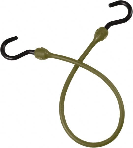 Bungee Cord Tie Down: Overmolded Nylon Hook, Non-Load Rated MPN:MBBC18NMG