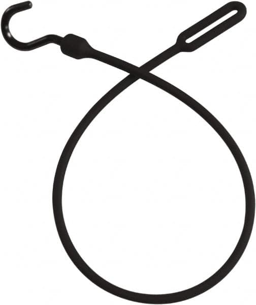 Loop End Bungee Cord Tie Down: Overmolded Nylon Hook, Non-Load Rated MPN:MBBC30NBK