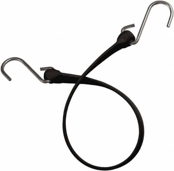 Heavy-Duty Bungee Strap Tie Down: Triangulated Stainless S Hook, Non-Load Rated MPN:MBBS12SBK