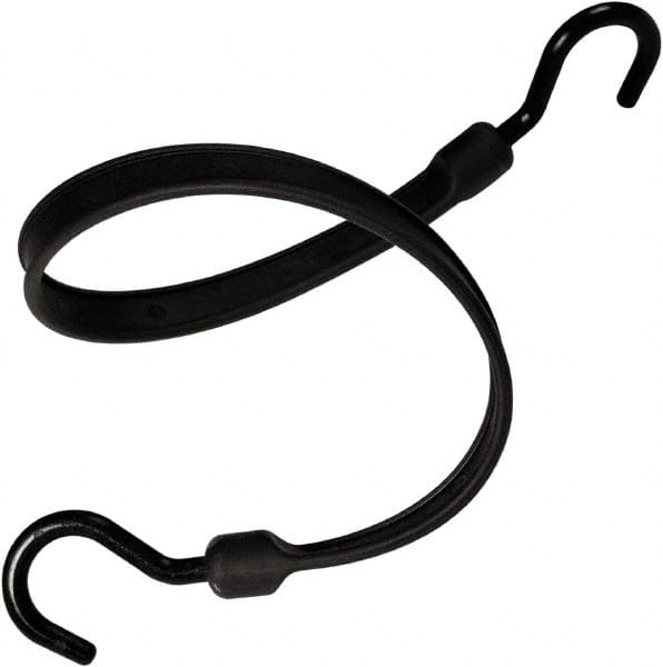 Heavy-Duty Bungee Strap Tie Down: Overmolded Nylon Hook, Non-Load Rated MPN:MBBS24NBK