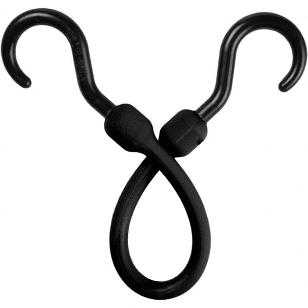 Bungee Cord Tie Down: Molded Nylon Hook, Non-Load Rated MPN:PC12BK