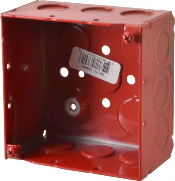 Electrical Fire Alarm Box: Steel, Square, 4