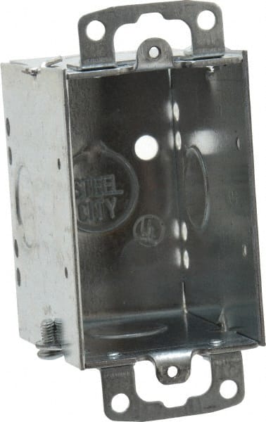 Electrical Switch Box: Steel, Rectangle, 3