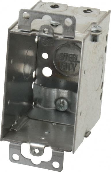 Electrical Switch Box: Steel, Rectangle, 3