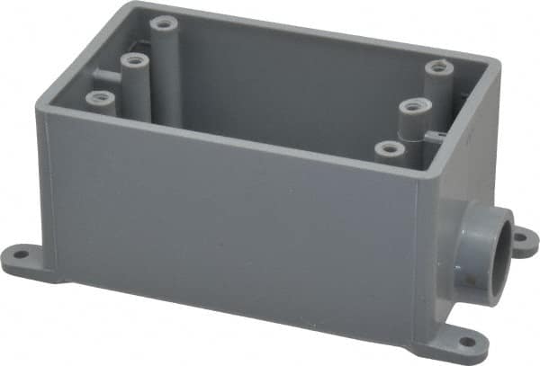 Electrical Junction Box: Polyvinylchloride, Rectangle, 5.7