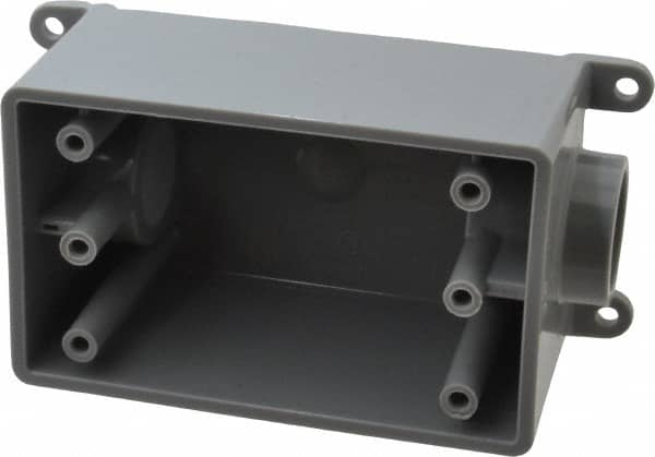 Electrical Junction Box: Polyvinylchloride, Rectangle, 5.7