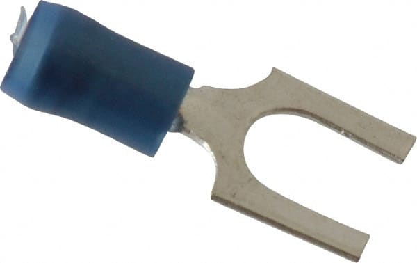 Standard Fork Terminal: Blue, Nylon, Partially Insulated, #1/4